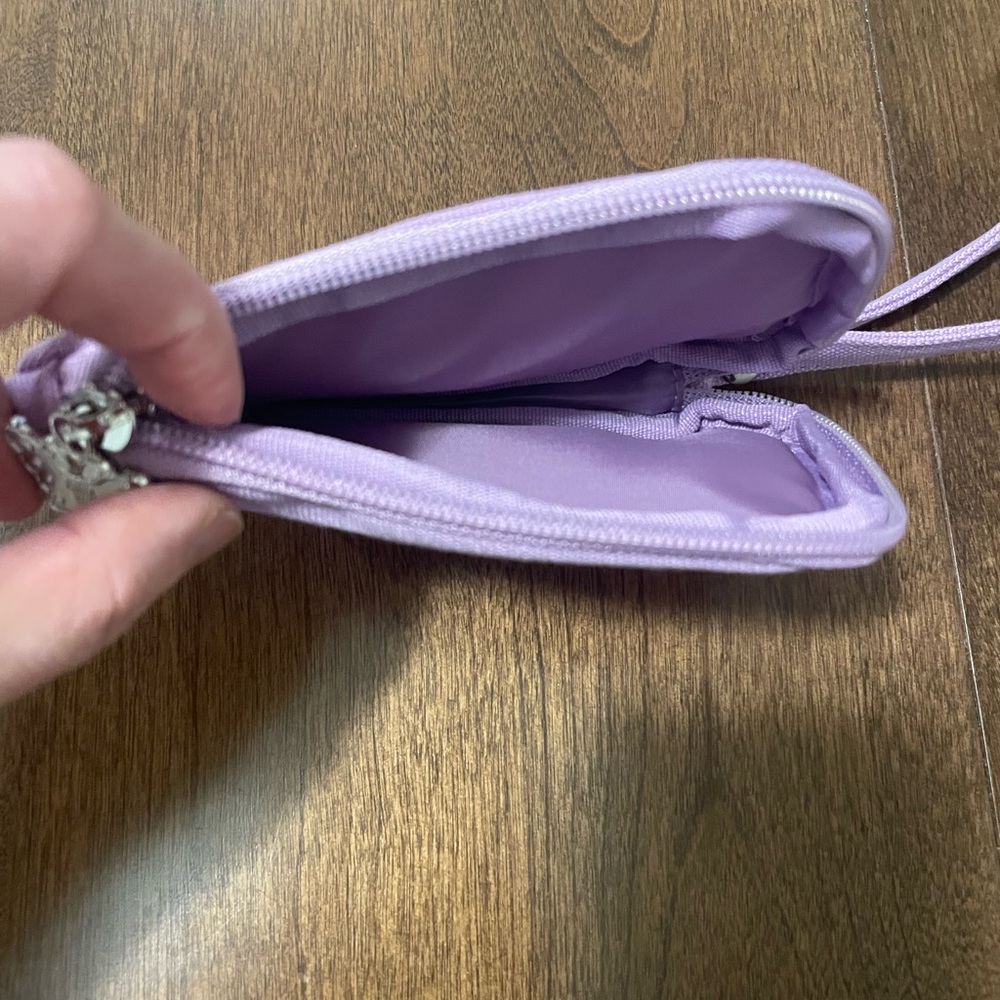 Brand New - Anna Sui Lavender Floral Canvas Tote with wristlet - Picture 4 of 9